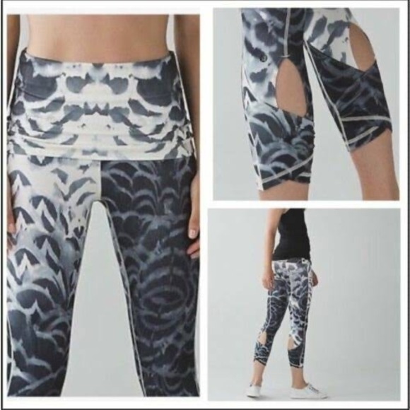 Lululemon Wunder Under Pant Dance Pretty Angel Wing Leggings Fold Over Skirt XS4 - Picture 1 of 11